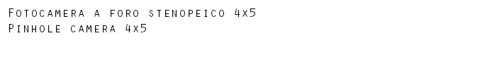 Fotocamera a foro stenopeico 4x5 Pinhole camera 4x5