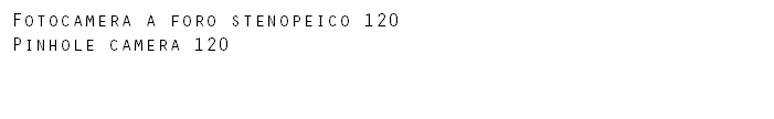 Fotocamera a foro stenopeico 120 Pinhole camera 120