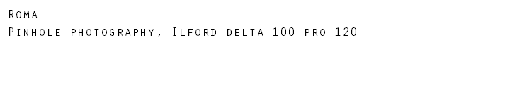Roma Pinhole photography, Ilford delta 100 pro 120