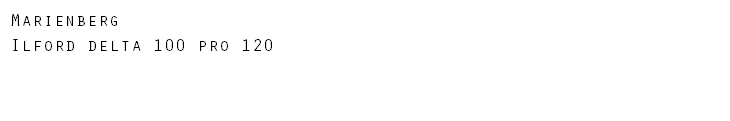 Marienberg Ilford delta 100 pro 120