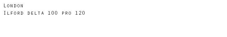 London Ilford delta 100 pro 120