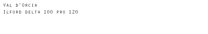 Val d'Orcia Ilford delta 100 pro 120