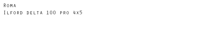 Roma Ilford delta 100 pro 4x5