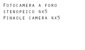 Fotocamera a foro stenopeico 4x5 Pinhole camera 4x5