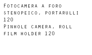 Fotocamera a foro stenopeico, portarulli 120 Pinhole camera, roll film holder 120