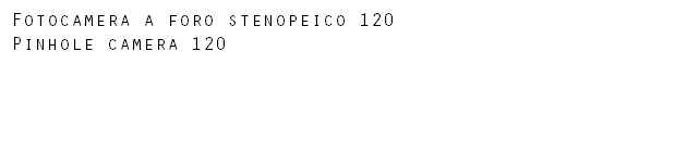 Fotocamera a foro stenopeico 120 Pinhole camera 120