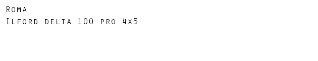 Roma Ilford delta 100 pro 4x5